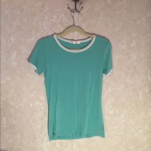 teal basic ringer tee